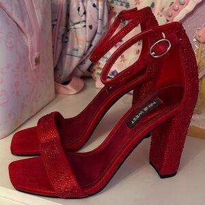 Nine West Red Bling Heels